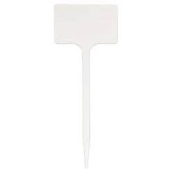 White Plastic Pot Stakes, 3in X 8in, Pack Of 10