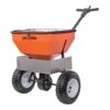 Broadcast Spreader, 70lb Capacity, Black Powder-Coated Frame With Removable Deflector By A.M. Leonard