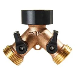2-Way Brass Water Splitter/Shut Off Y Valve