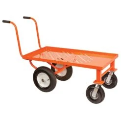 Push-Style 4-Wheeled Nursery Cart, 2ft Wide X 4ft Long Deck With Flat-Free Tires By A.M. Leonard