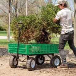 Green Utility Wagon, Flat Free Tires, 30In X 46In X 7.5In Tray By A.M. Leonard 7 Green Utility Wagon, Flat Free Tires, 30In X 46In X 7.5In Tray By A.M. Leonard -AM Leo Store fgw45g 2 1