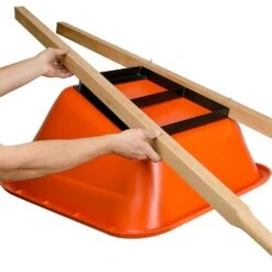 Poly Tray Wheelbarrow, Orange 6 Cu Ft Tray With Narrow, Diamond Tread Tire By A.M. Leonard -AM Leo Store fwb6k 6