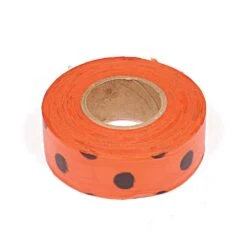 Flagging/Tagging Tape, Orange With Black Polka Dots, 1-3/16in X 300ft, Non-Adhesive, Box Of 12 Rolls 3 Flagging/Tagging Tape, Orange With Black Polka Dots, 1-3/16in X 300ft, Non-Adhesive, Box Of 12 Rolls -AM Leo Store pdm 5ob