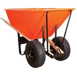 Leonard 2-Wheeled, 10-Cubic-Foot Capacity Poly Tray Wheelbarrow With Pneumatic Tires